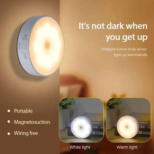 Set of Three (3) Smart Motion Sensor Night Light Wall Wireless USB Rechargeable Lamp